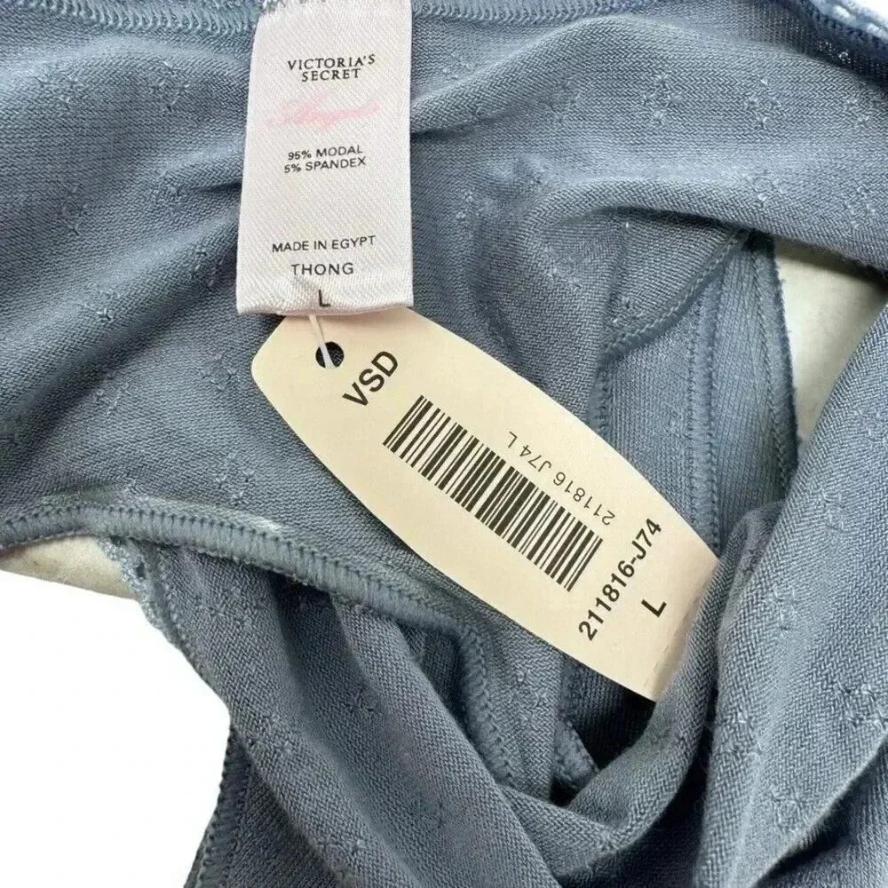 NWT VICTORIA'S SECRET DREAM ANGELS size Large Blue thong panties undies